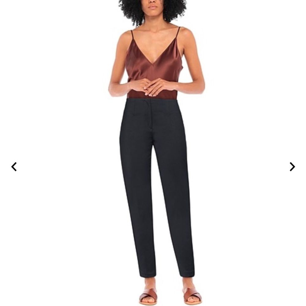 LES COPAINS Casual Slim Tapered Leg Pants In Black S